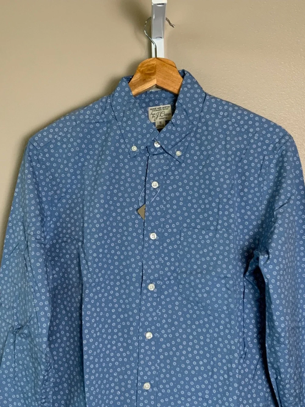 J. Crew Slim Stretch Secret Wash Cotton Poplin Button Down Shirt in Daisy